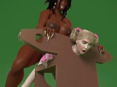Huge ass and tits dickgirl fucking bond slave 3d animation